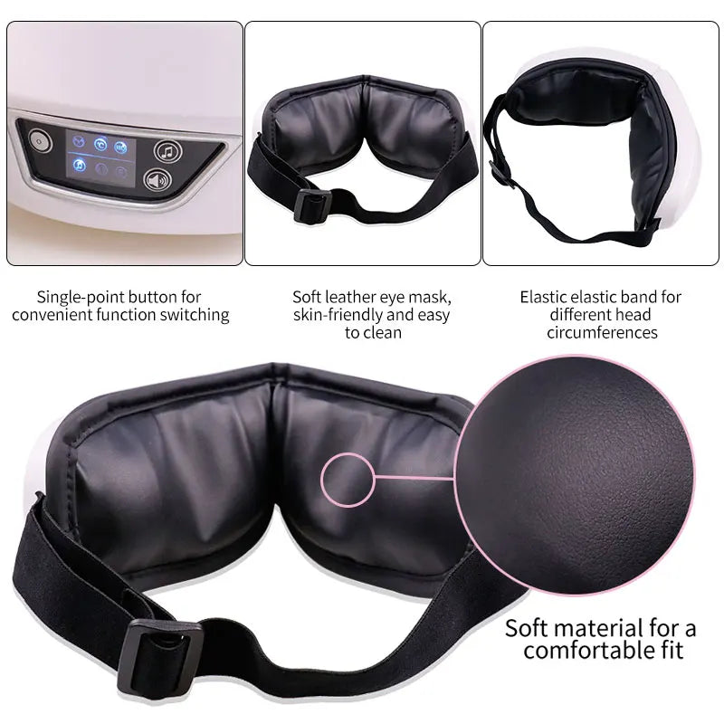 Eye Massager With Smart Airbag Compress Vibration Heating Eye Care Instrument Bluetooth Music Massage Relax Improve Eye Fatigue