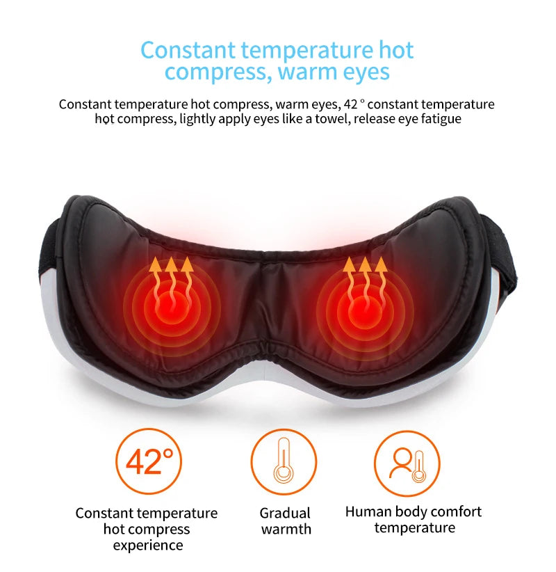 Eye Massager With Smart Airbag Compress Vibration Heating Eye Care Instrument Bluetooth Music Massage Relax Improve Eye Fatigue